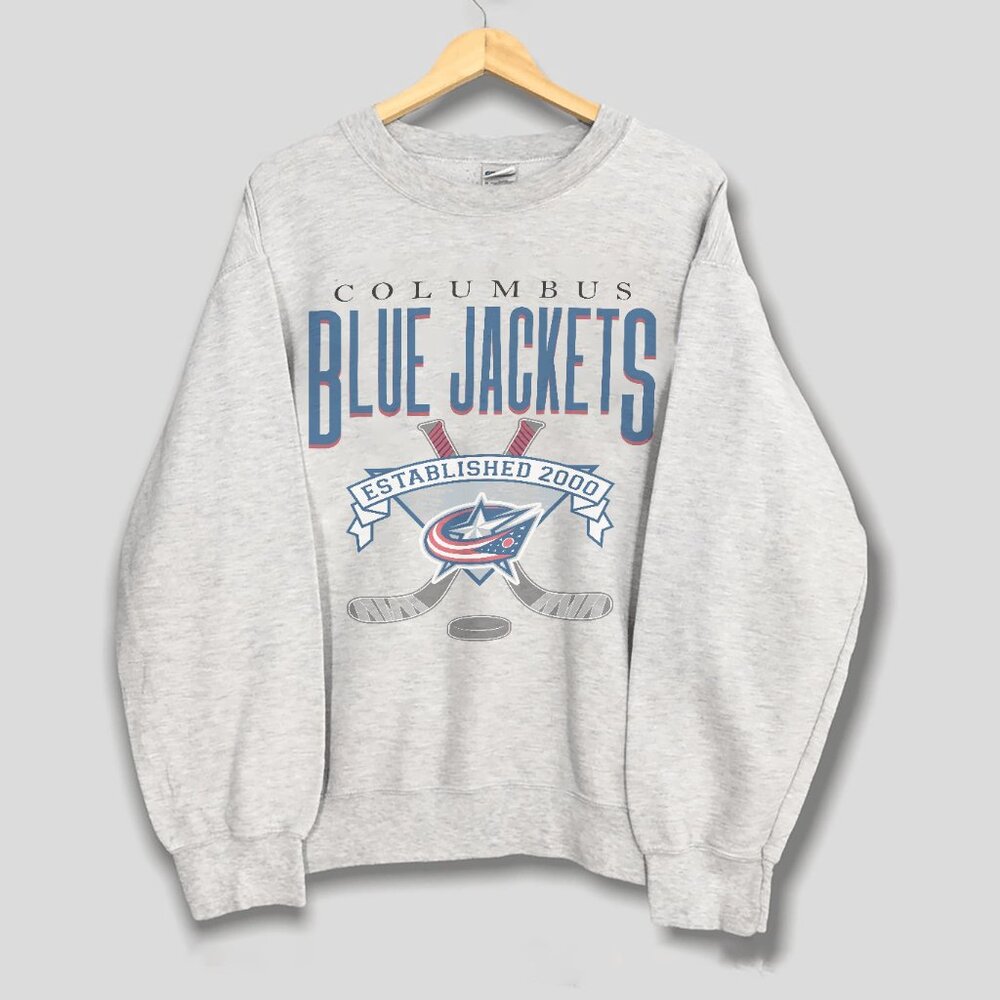 Vintage Columbus Blue Jackets Hockey College Fan Sweatshirt, NHL Men Women Shirt